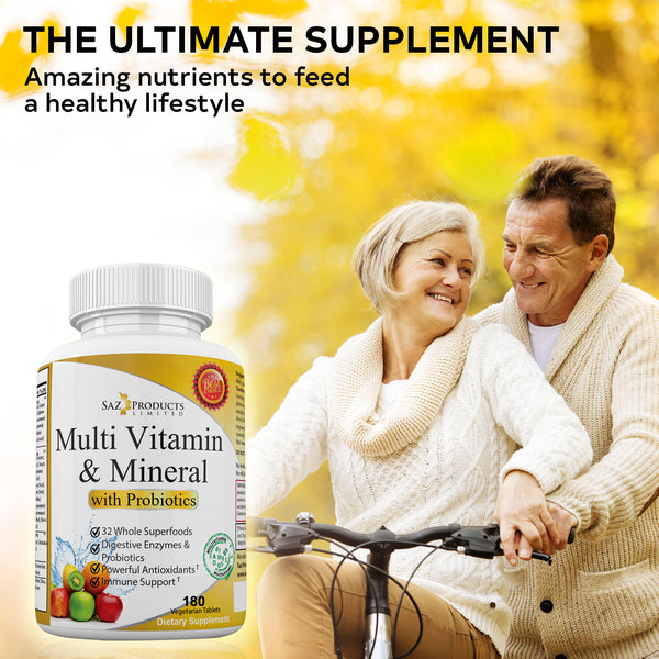 Vegan Multivitamin and Mineral with Probiotics and Whole Foods -180 Vegan TabletsWhole Food Multivitamin and Mineral with Probiotic - 180 Tablets