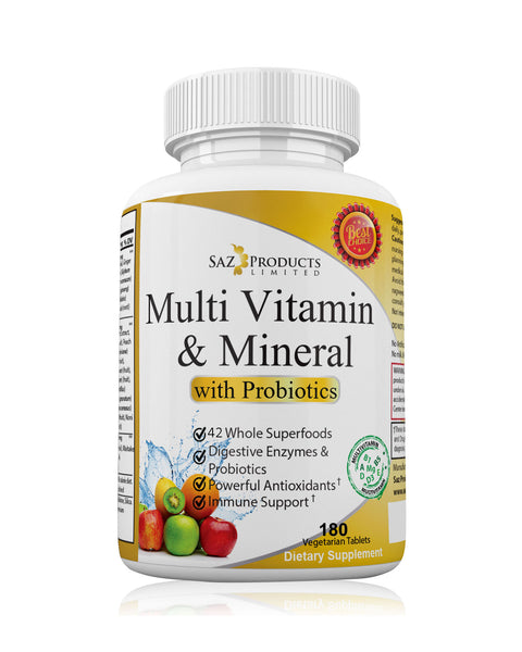 Vegan Multivitamin and Mineral with Probiotics and Whole Foods -180 Vegan TabletsWhole Food Multivitamin and Mineral with Probiotic - 180 Tablets