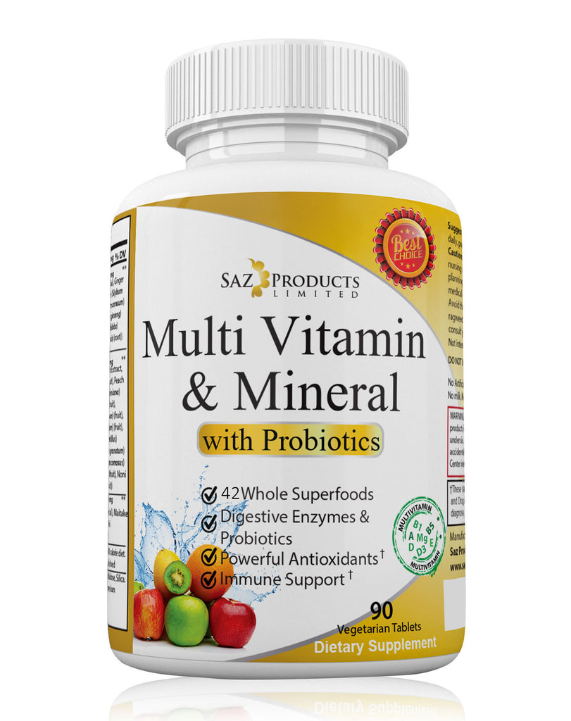 Whole Food Multivitamin and Mineral with Probiotic - 90 Tablets